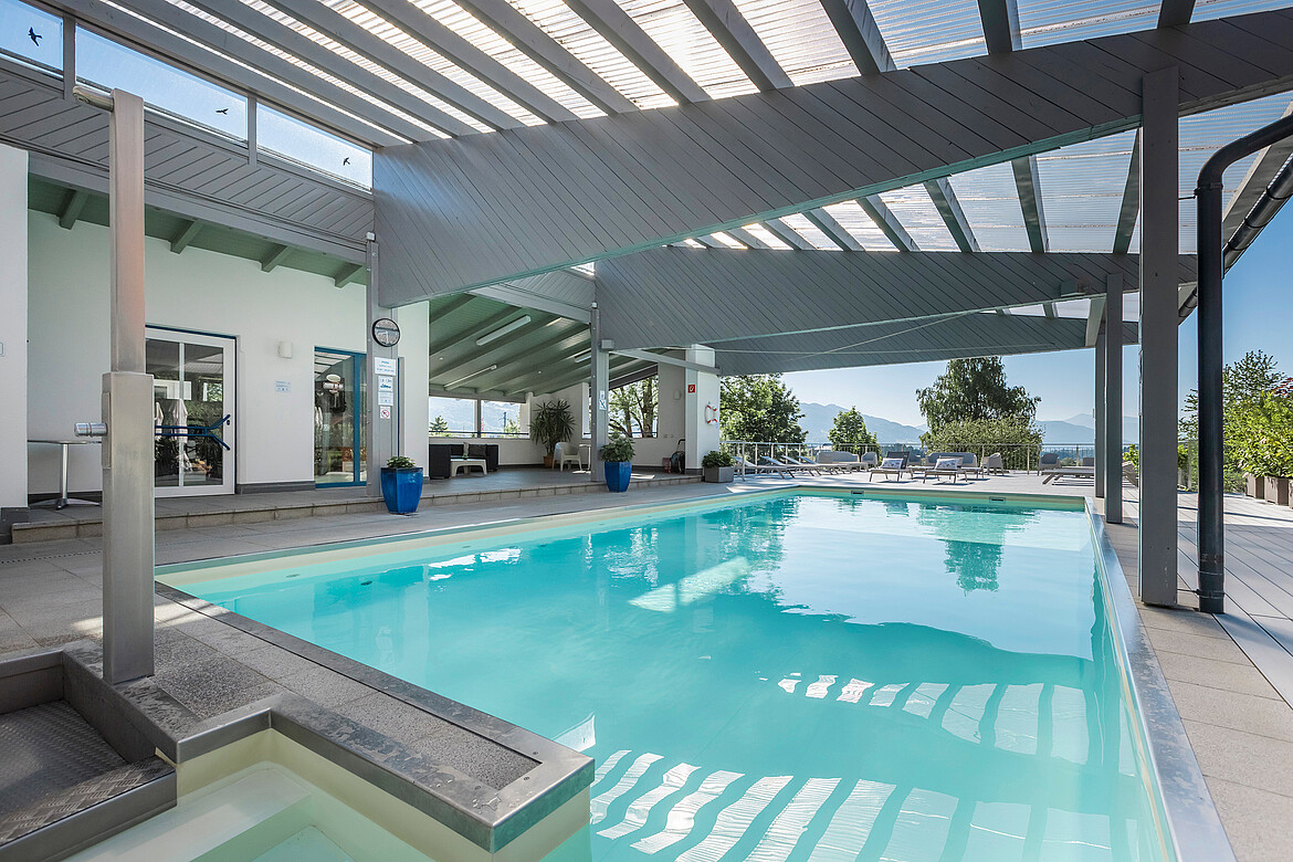 Ansicht des Schwimming Pools im Camp Mondseeland