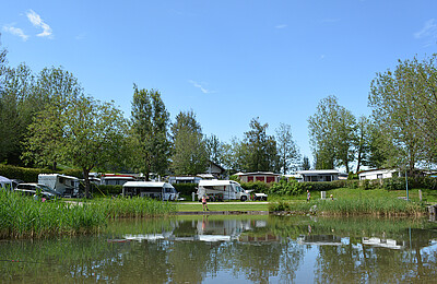 Premium Stellplätze am Teich im Camp Mondseeland